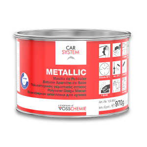 картинка Шпатлевка 2К полиэфирная с алюминиевым наполнителем "Metallic" серебр. (1кг) от магазина